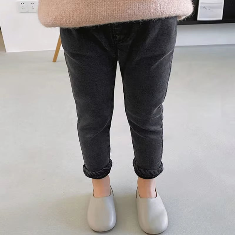 Bear Learder Baby Boy Girl Loose Jeans New Fashion Korean Style Casual Solid Color Jeans Spring Autumn Children'S Denim Pants