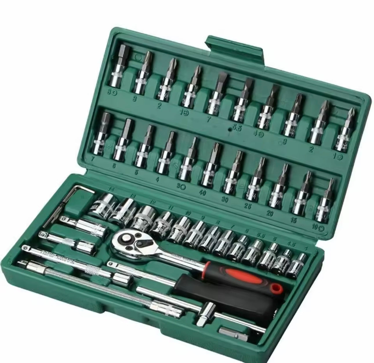 52Pcs Metric Socket Set 1/4" Drive Repair Tool Ratchet Torx Wrench Kit with Case
