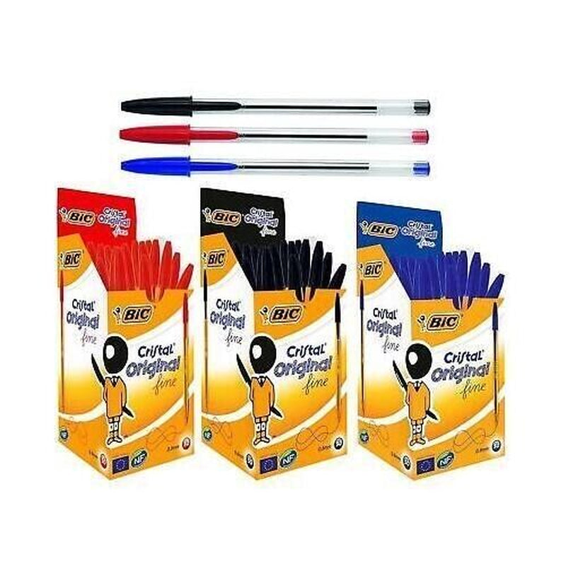 BIC Cristal Medium Ballpoint Pens 1.0MM Biro BLACK,BLUE,RED